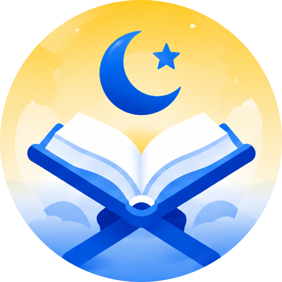 Ilustrasi Al-Qur'an, bulan, dan bintang untuk program Tahfidz